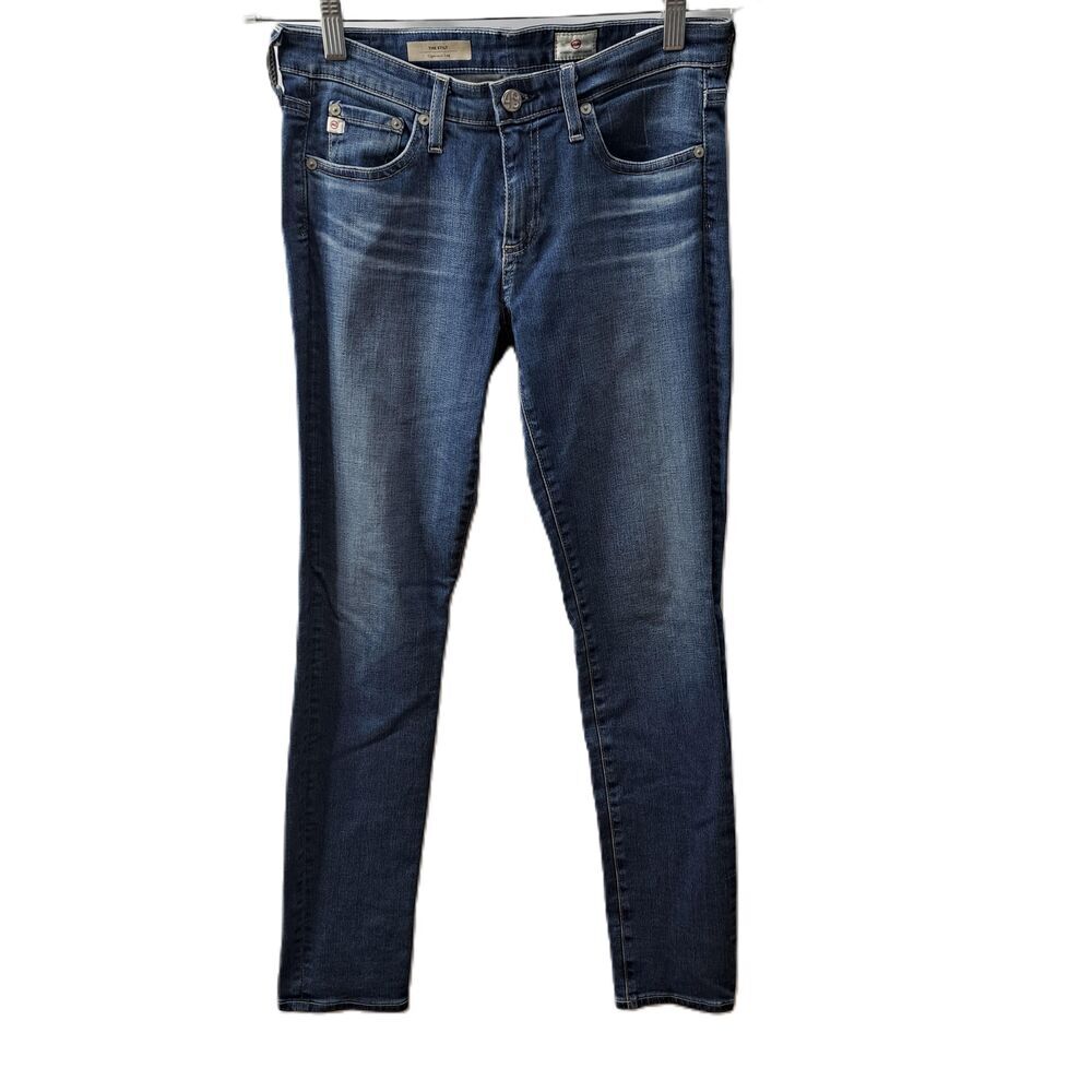 AG Adriano Goldschmied Womens Blue The Stilt Cigarette Leg Skinny Jeans Size 27R